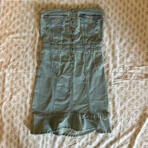 Bebe size 6 strapless stretchy denim bodycon dress
